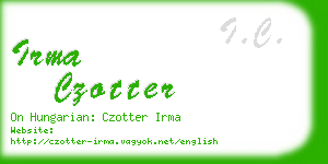 irma czotter business card